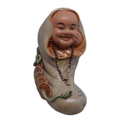 Tượng Phật Di Lặc - 01 trong 8 sắc thái cười của Phật- men rạn cổ gốm sứ Bát Tràng