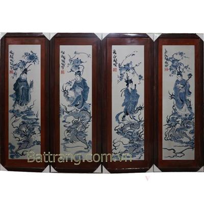 Tranh Nam Bang Tứ Tổ chàm cổ 133 x 50(cm)