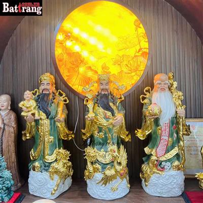  Bộ Tượng Tam Đa Phúc Lộc Thọ Cao 83cm – Gốm Sứ Bát Tràng Chính Gốc – Chế Tác Bởi Nghệ Nhân
